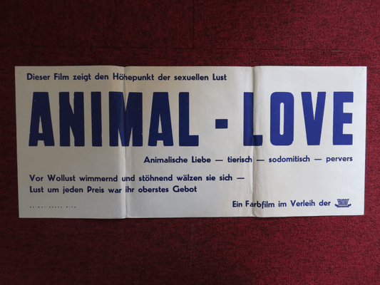 ANIMAL LOVE GERMAN POSTER MARY DUNN SAM KING 1969 - Rendezvous Cinema