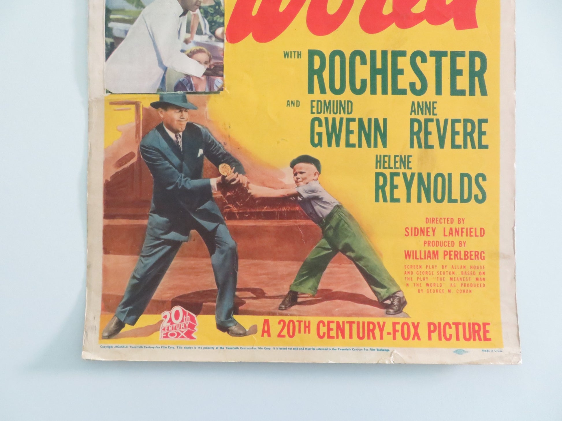 THE MEANEST MAN IN THE WORLD US INSERT POSTER JACK BENNY PRISCILLA LANE 1943 - Rendezvous Cinema