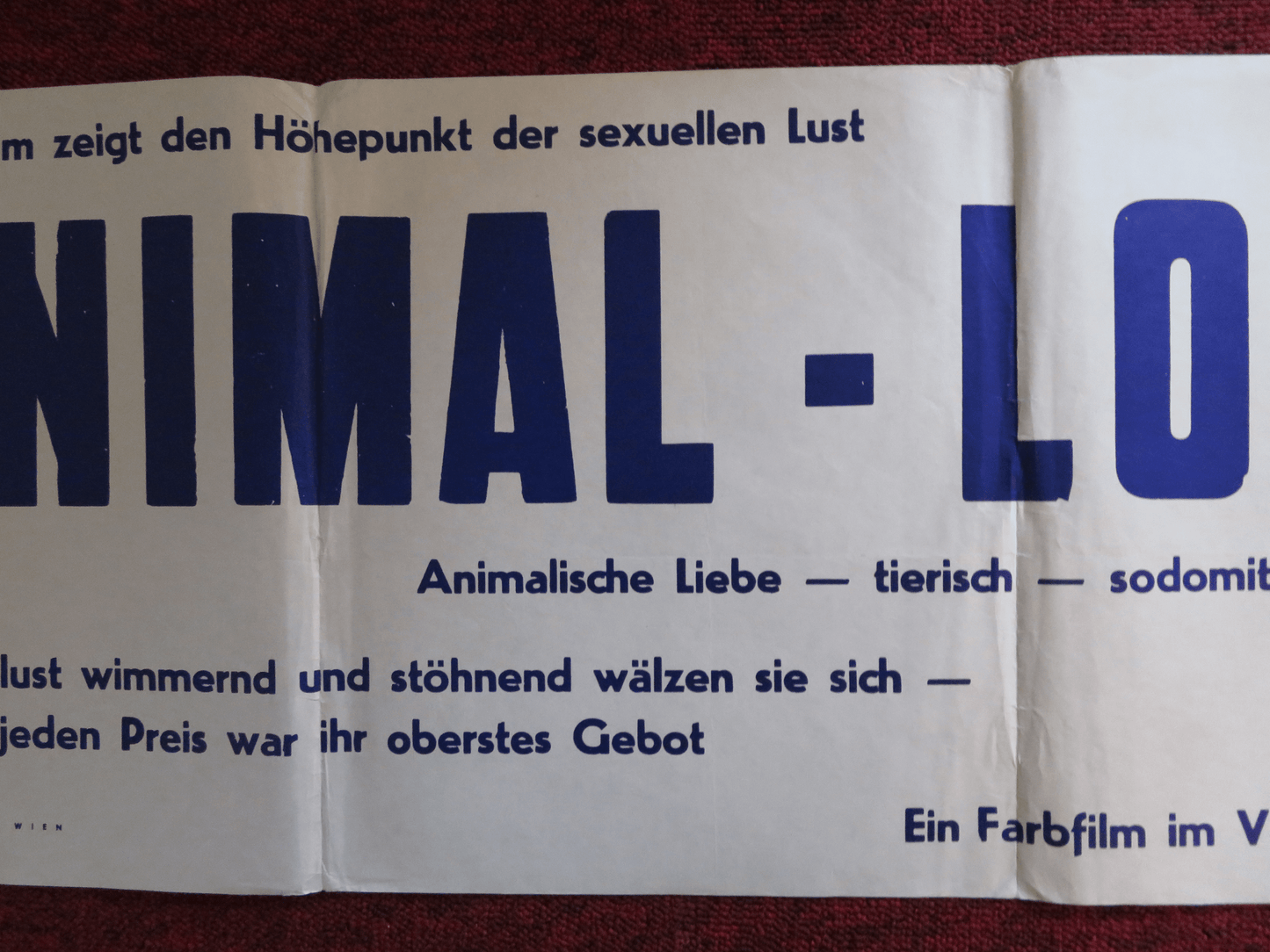 ANIMAL LOVE GERMAN POSTER MARY DUNN SAM KING 1969 - Rendezvous Cinema