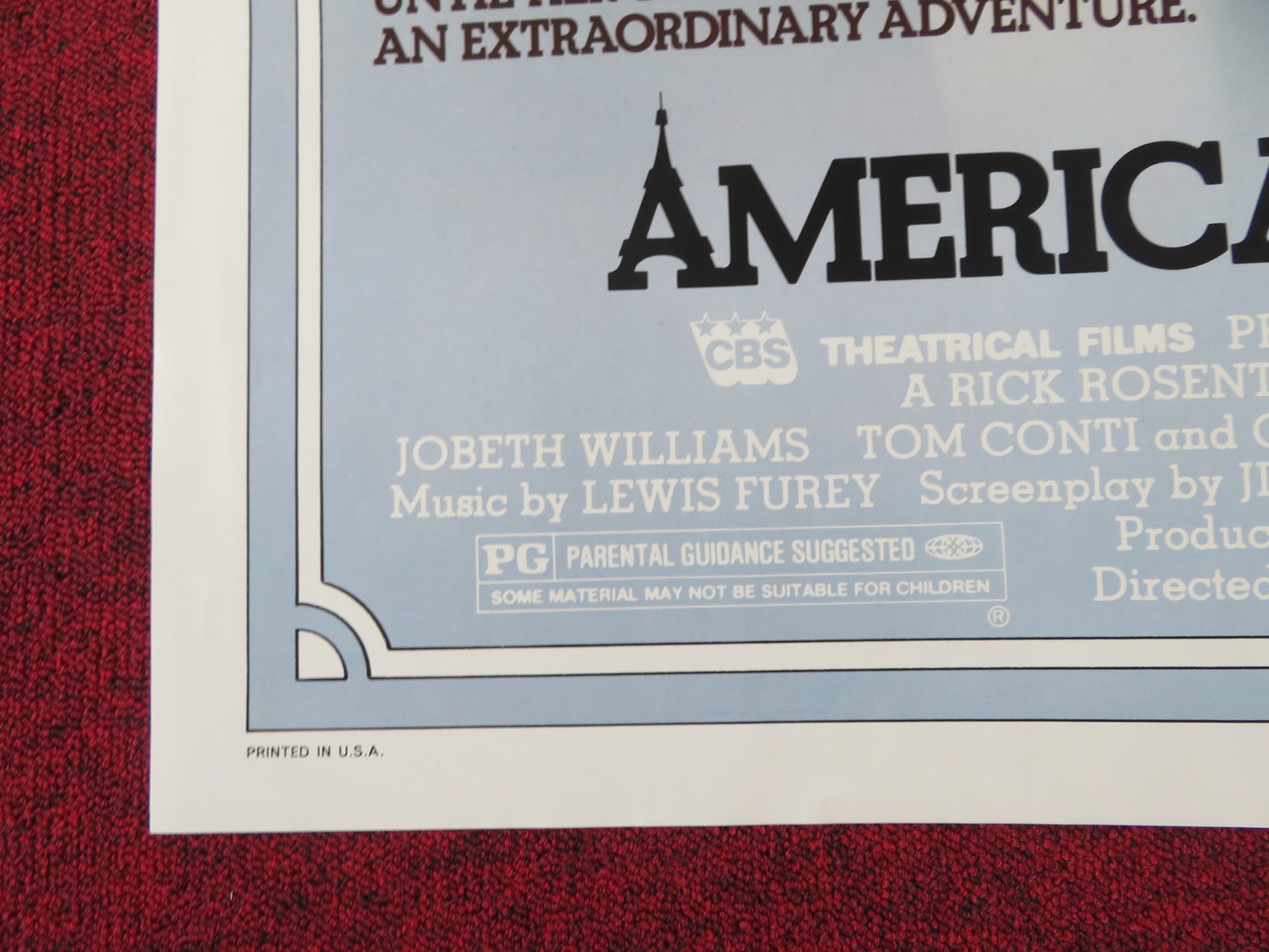 AMERICAN DREAMER FOLDED US ONE SHEET POSTER JOBETH WIILIAMS TOM CONTI 1984 - Rendezvous Cinema