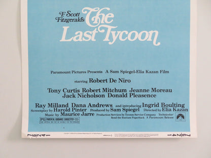 THE LAST TYCOON US INSERT POSTER ROBERT DE NIRO TONY CURTIS 1976 - Rendezvous Cinema
