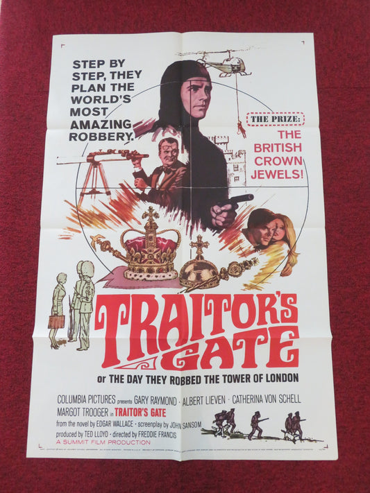 TRAITOR'S GATE FOLDED US ONE SHEET POSTER GARY RAYMOND ALBERT LIEVEN 1966