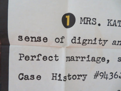 THE CHAPMAN REPORT FOLDED US ONE SHEET POSTER SHELLEY WINTERS JANE FONDA 1962