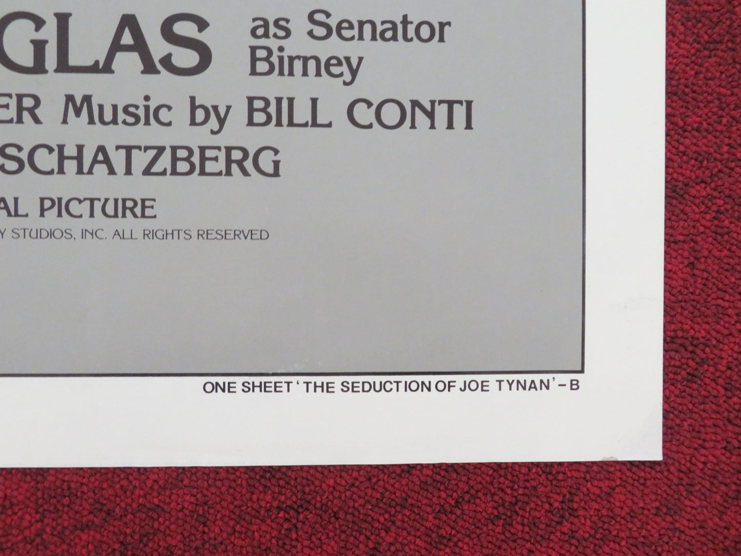 THE SEDUCTION OF JOE TYNAN - B FOLDED US ONE SHEET POSTER ALAN ALDA STREEP 1979