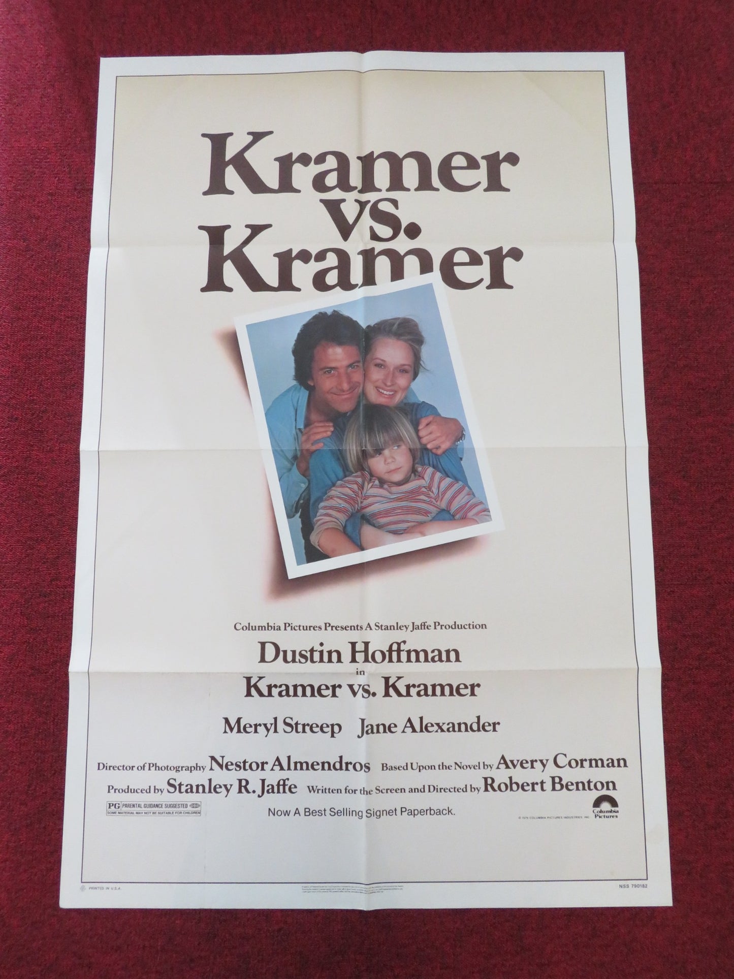 KRAMER VS. KRAMER FOLDED US ONE SHEET POSTER DUSTIN HOFFMAN MERYL STREEP 1979