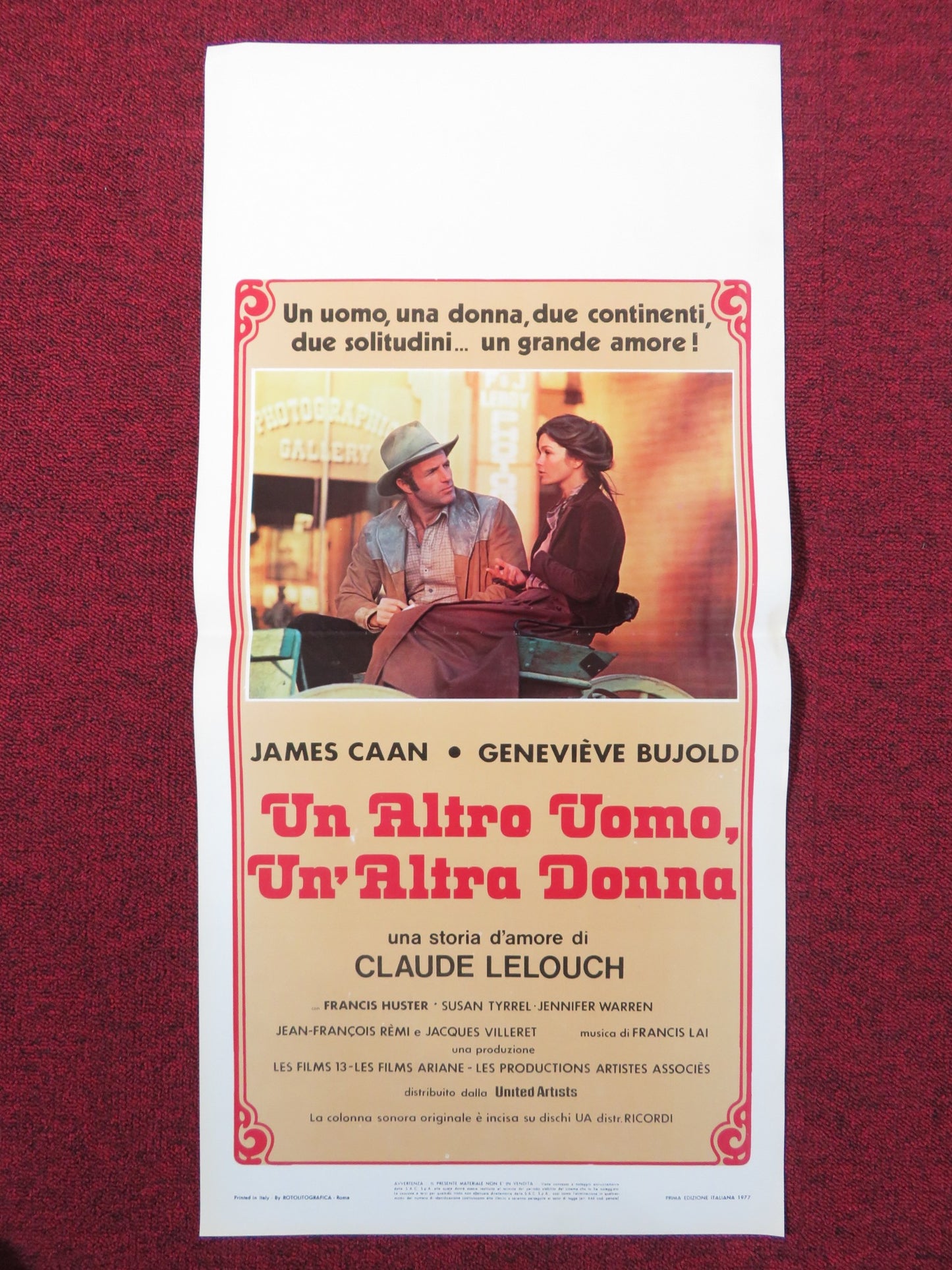 ANOTHER MAN, ANOTHER CHANCE ITALIAN LOCANDINA POSTER JAMES CAAN 1977 - Rendezvous Cinema