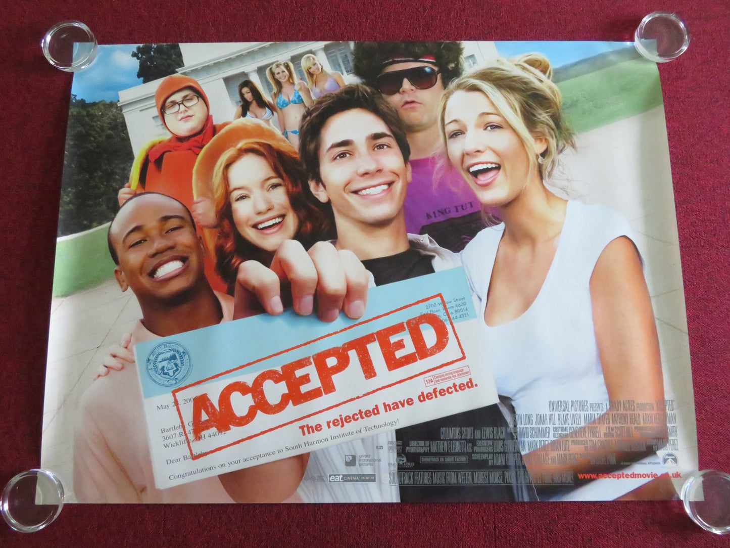 ACCEPTED UK QUAD ROLLED POSTER JUSTIN LONG JONAH HILL BLAKE LIVELY 2006