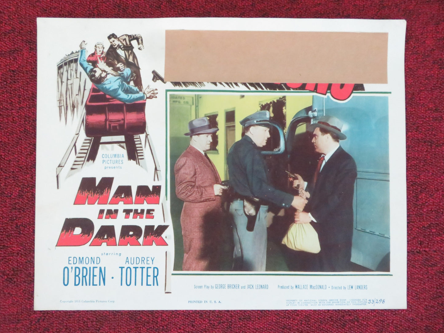 MAN IN THE DARK US LOBBY CARD FULL SET EDMOND O'BRIEN AUDREY TOTTER 1953 - Rendezvous Cinema