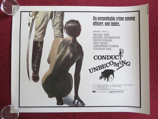 CONDUCT UNBECOMING US HALF SHEET (22"x 28") POSTER MICHAEL YORK 1975