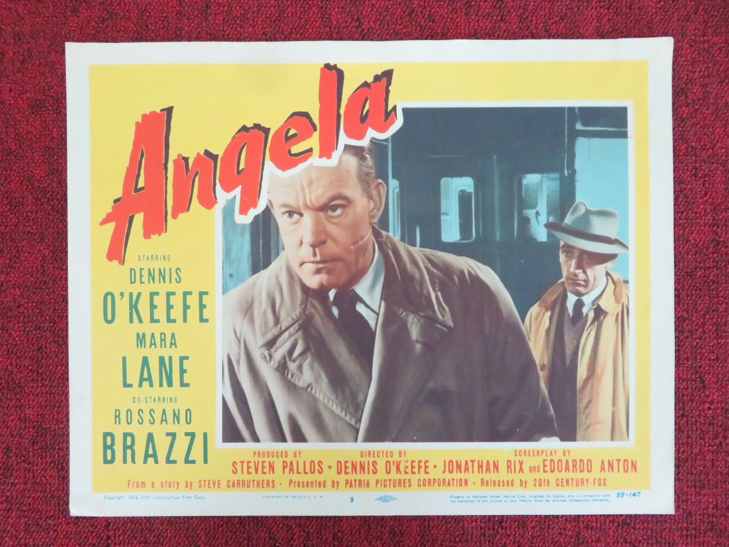 ANGELA US LOBBY CARD FULL SET DENNIS O'KEEFE MARA LANE 1955 - Rendezvous Cinema