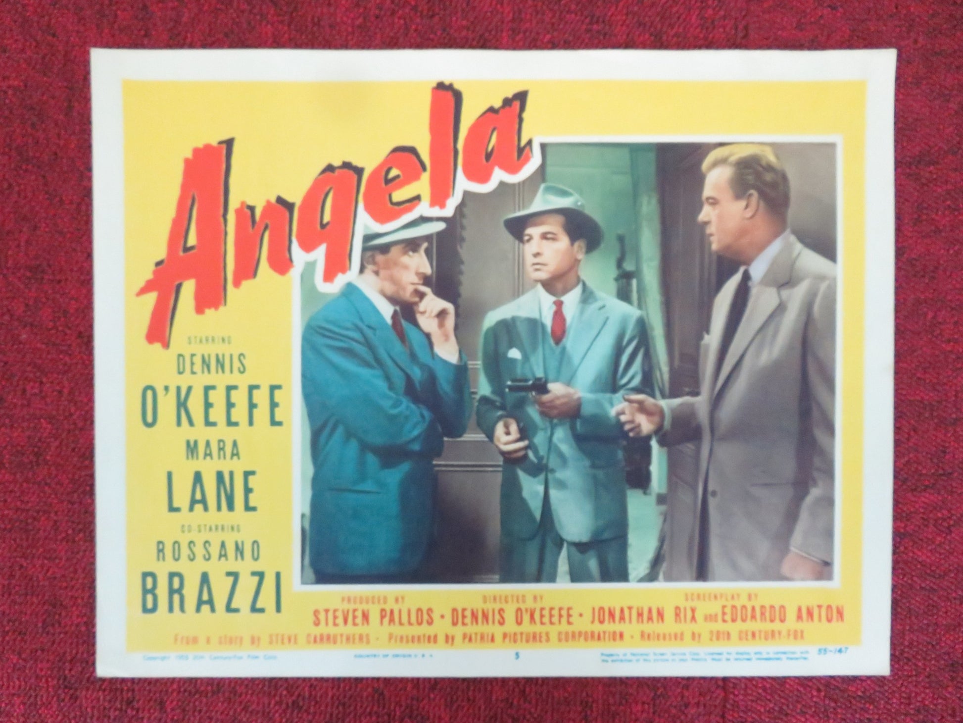 ANGELA US LOBBY CARD FULL SET DENNIS O'KEEFE MARA LANE 1955 - Rendezvous Cinema
