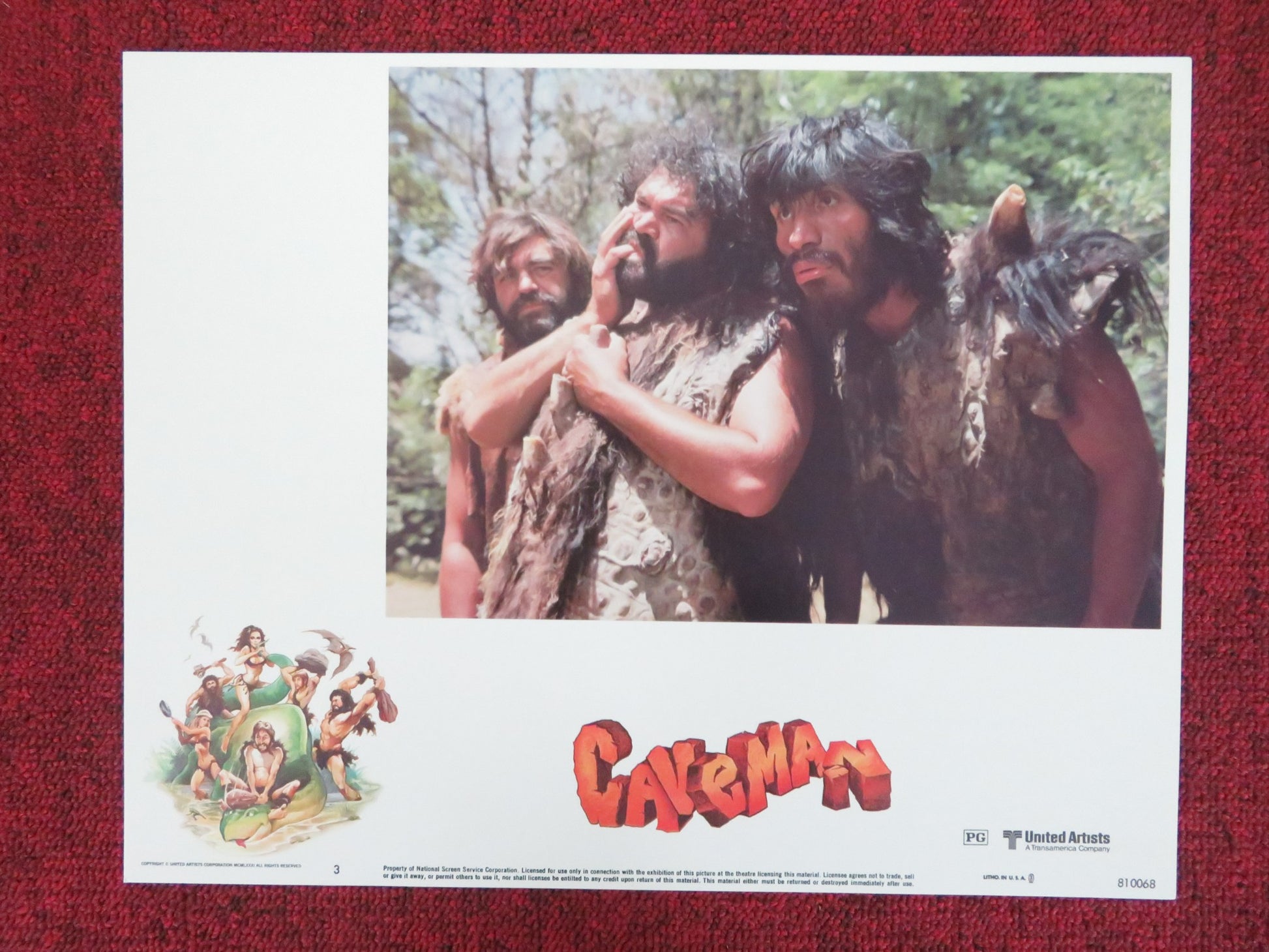 CAVEMAN US LOBBY CARD FULL SET RINGO STARR DENNIS QUAID 1981 - Rendezvous Cinema