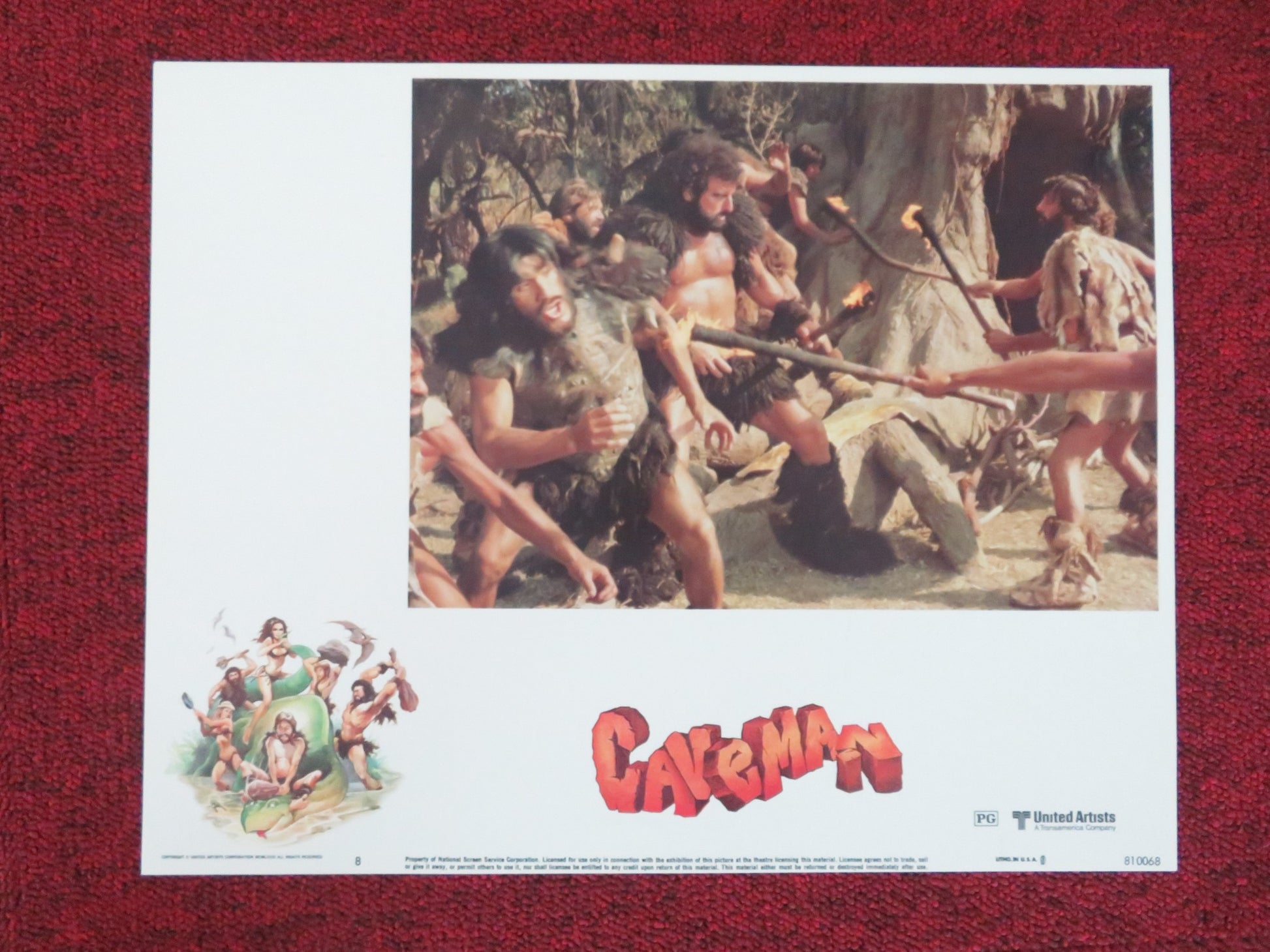 CAVEMAN US LOBBY CARD FULL SET RINGO STARR DENNIS QUAID 1981 - Rendezvous Cinema