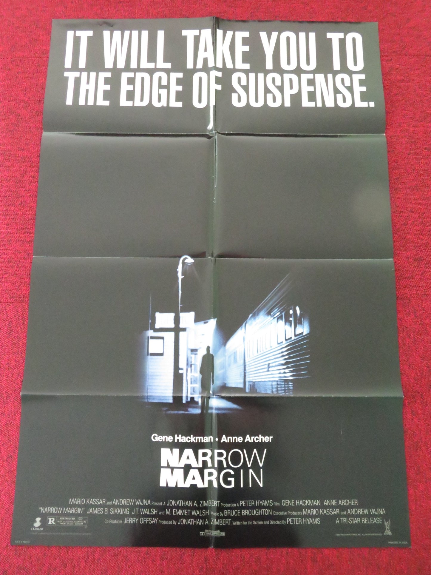NARROW MARGIN FOLDED US ONE SHEET POSTER GENE HACKMAN ANNE ARCHER 1990 - Rendezvous Cinema