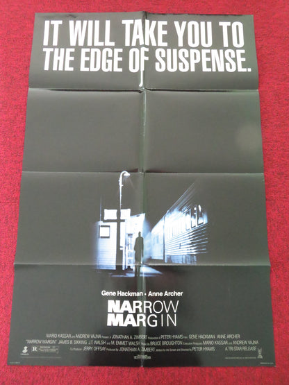 NARROW MARGIN FOLDED US ONE SHEET POSTER GENE HACKMAN ANNE ARCHER 1990 - Rendezvous Cinema