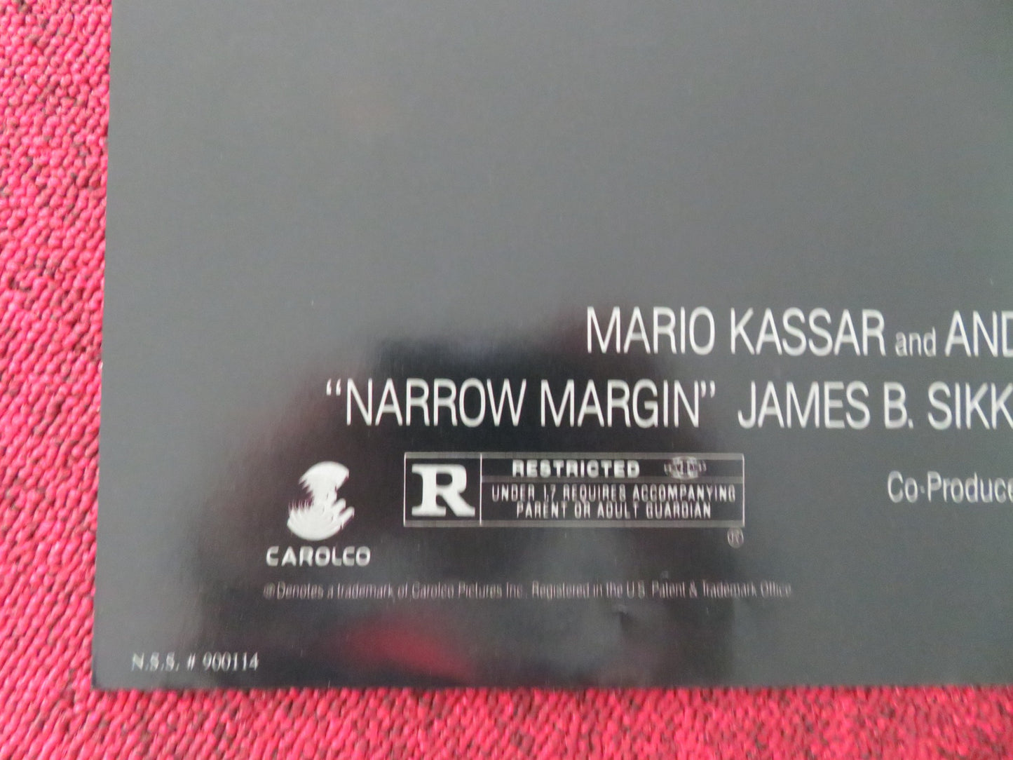 NARROW MARGIN FOLDED US ONE SHEET POSTER GENE HACKMAN ANNE ARCHER 1990 - Rendezvous Cinema