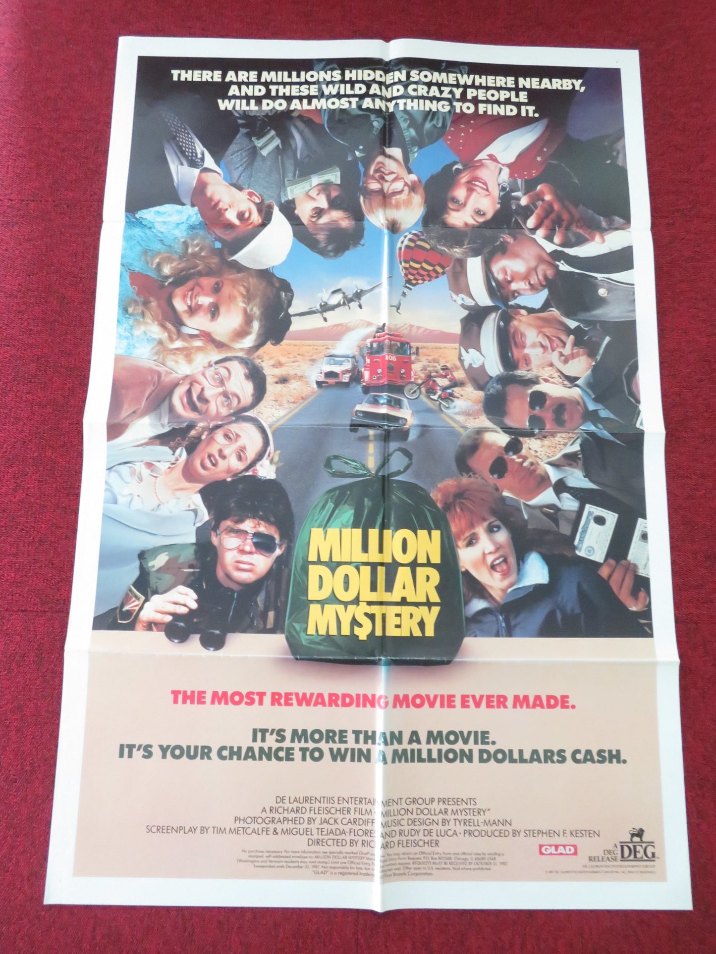 MILLION DOLLAR MYSTERY - B FOLDED US ONE SHEET POSTER EDDIE DEEZEN 1987 - Rendezvous Cinema