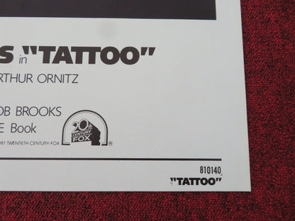 TATTOO - B FOLDED US ONE SHEET POSTER BRUCE DERN MAUD ADAMS 1981 - Rendezvous Cinema