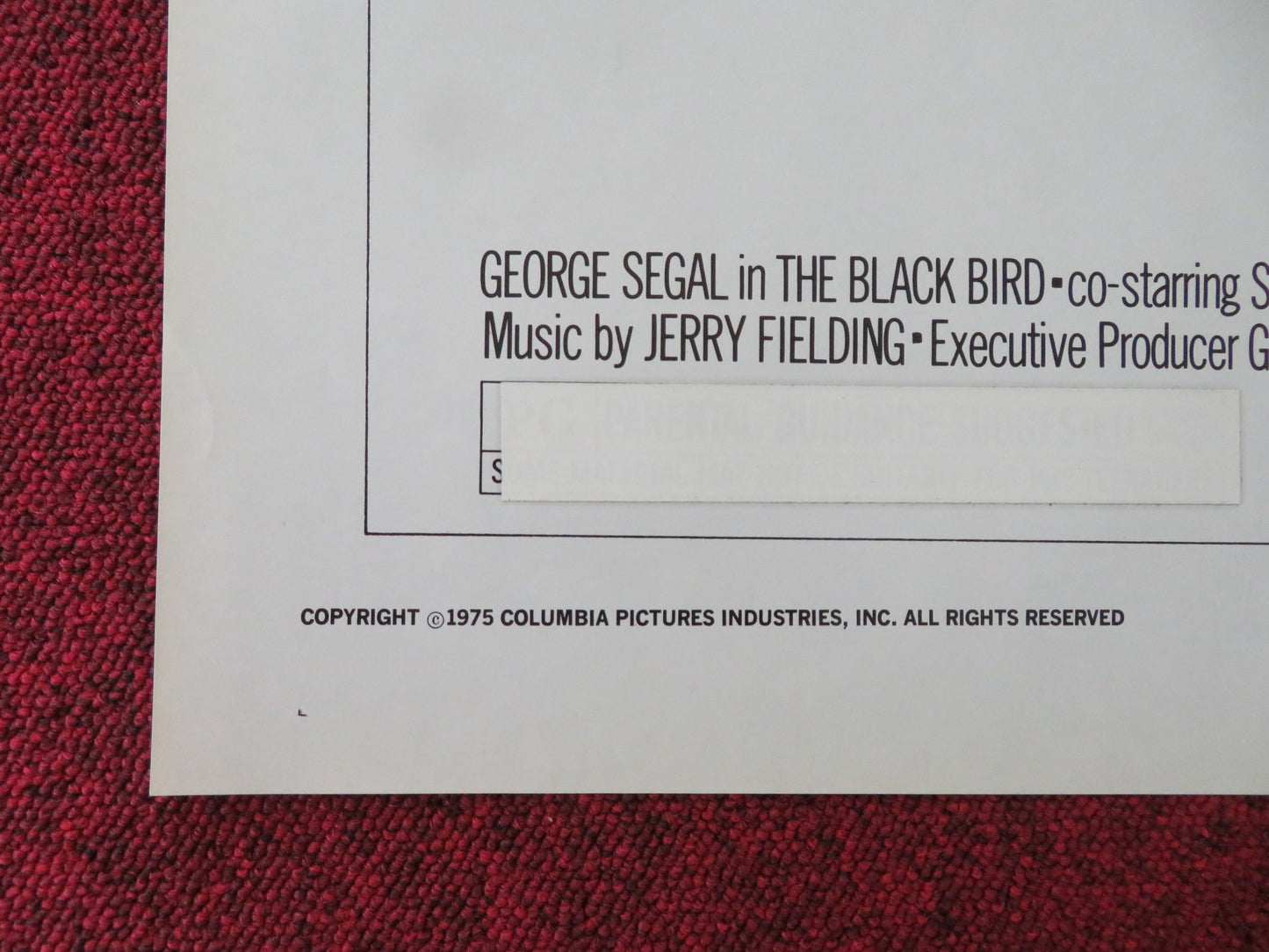 THE BLACK BIRD FOLDED US ONE SHEET POSTER GEORGE SEGAL STEPHANE AUDRAN 1975 - Rendezvous Cinema