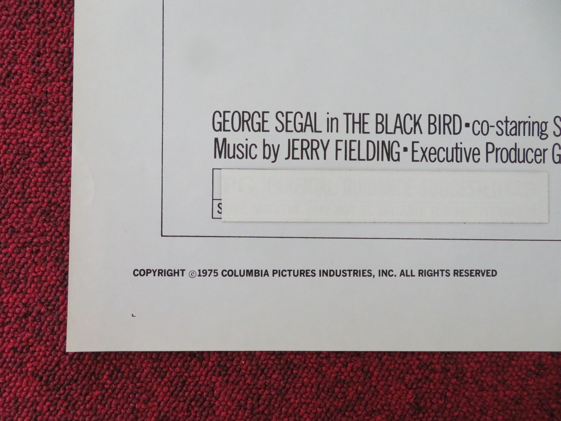 THE BLACK BIRD FOLDED US ONE SHEET POSTER GEORGE SEGAL STEPHANE AUDRAN 1975 - Rendezvous Cinema