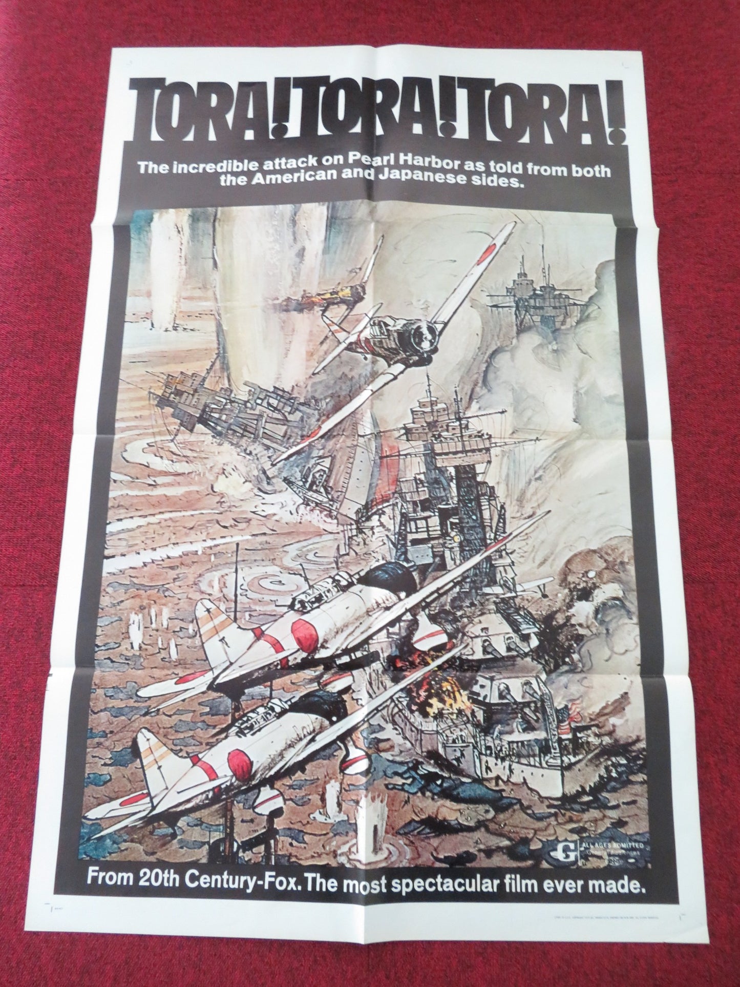 TORA! TORA! TORA! FOLDED US ONE SHEET POSTER MARTIN BALSAM JASON ROBARDS 1970 - Rendezvous Cinema