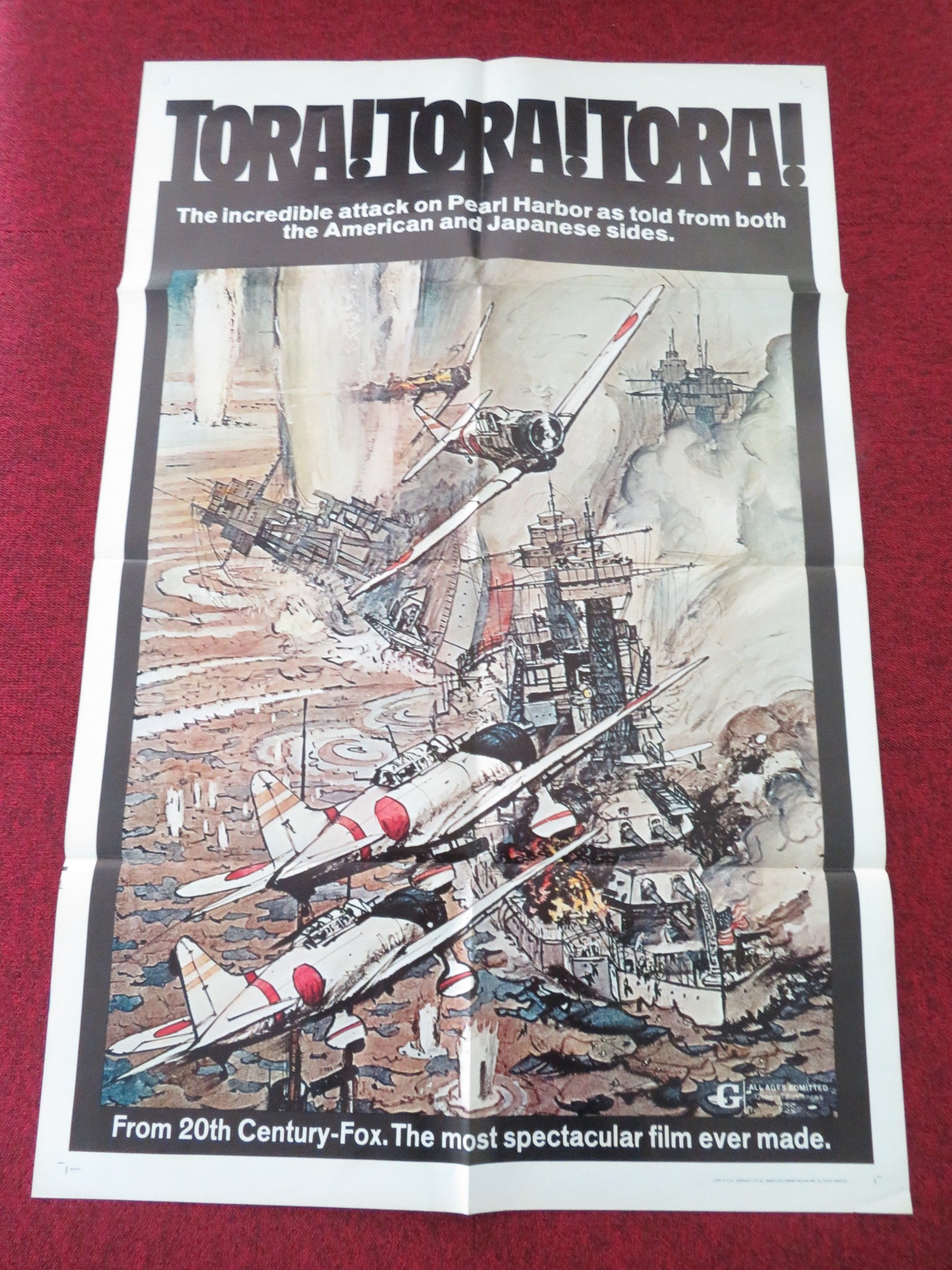 TORA! TORA! TORA! FOLDED US ONE SHEET POSTER MARTIN BALSAM JASON ROBARDS 1970 - Rendezvous Cinema