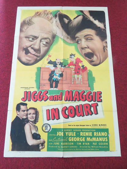 JIGGS AND MAGGIE IN COURT FOLDED US ONE SHEET POSTER JOE YULE RENIE RIANO 1948 - Rendezvous Cinema