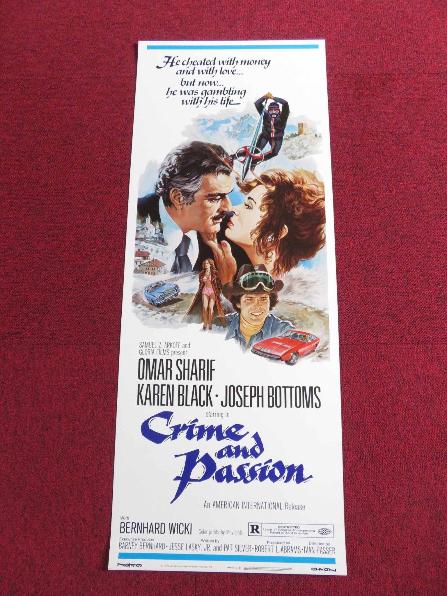 CRIME AND PASSION US INSERT POSTER OMAR SHARIF KAREN BLACK 1976 - Rendezvous Cinema