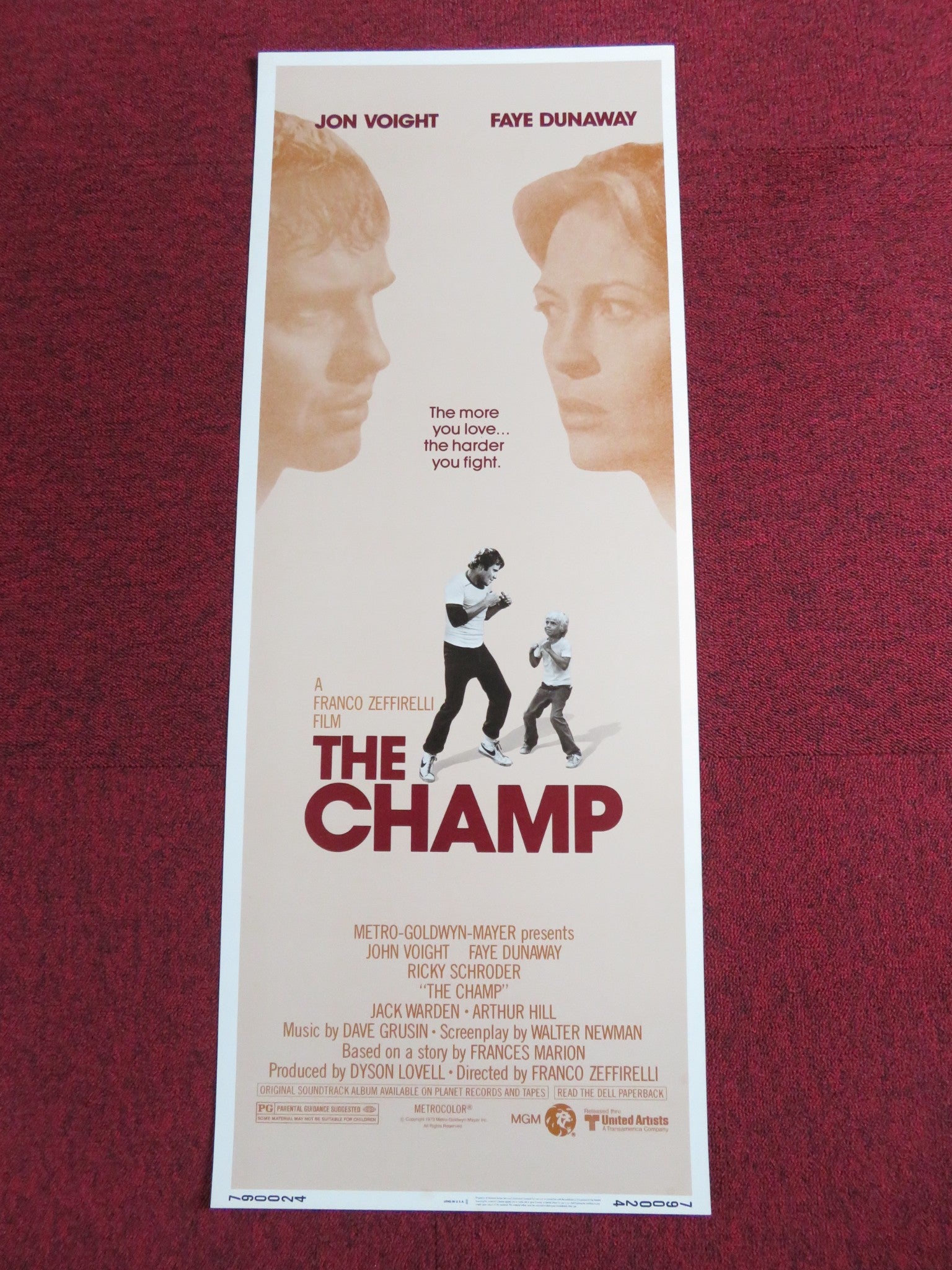 THE CHAMP US INSERT POSTER JON VOIGHT FAYE DUNAWAY 1979 - Rendezvous Cinema