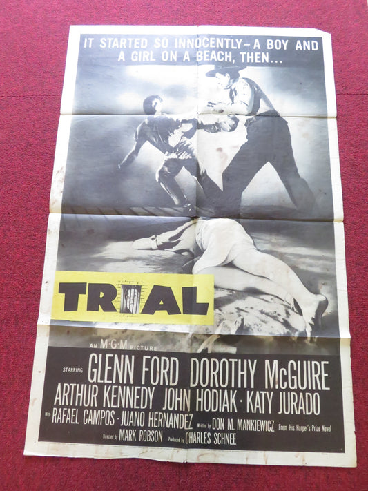 TRIAL FOLDED US ONE SHEET POSTER GLENN FORD DOROTHY MCGUIRE 1955 - Rendezvous Cinema