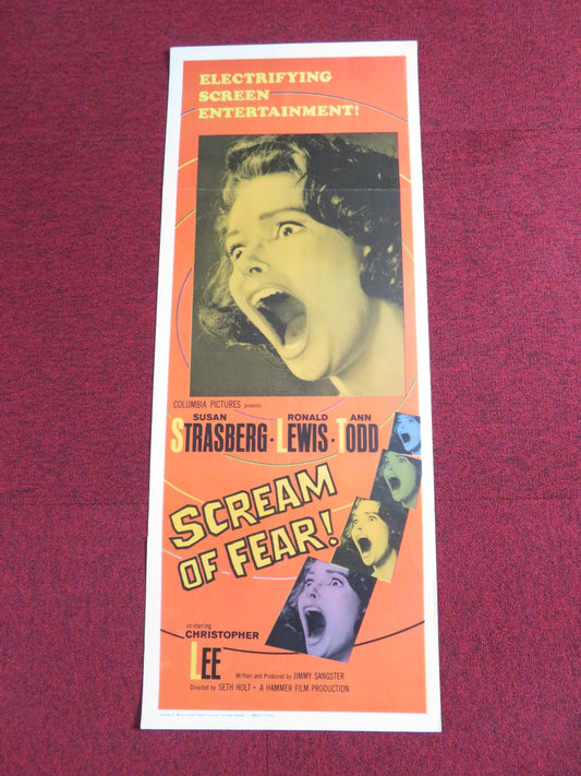 SCREAM OF FEAR US INSERT POSTER SUSAN STRASBERG RONALD LEWIS 1961