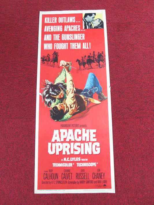 APACHE UPRISING US INSERT POSTER RORY CALHOUN CORINNE CALVET 1965