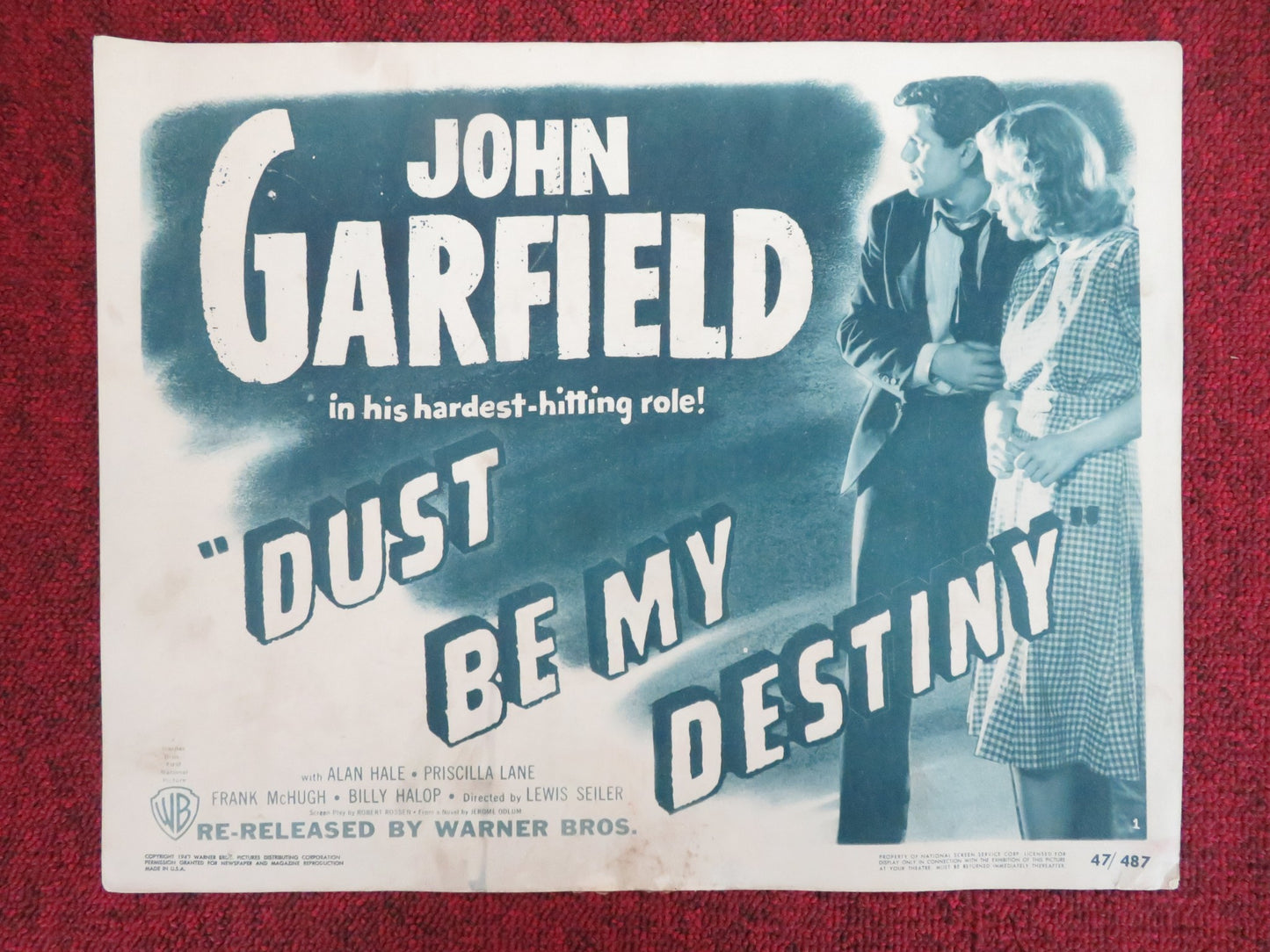 DUST BE MY DESTINY US LOBBY CARD FULL SET JOHN GARFIELD PRISCILLA LANE 1947 - Rendezvous Cinema