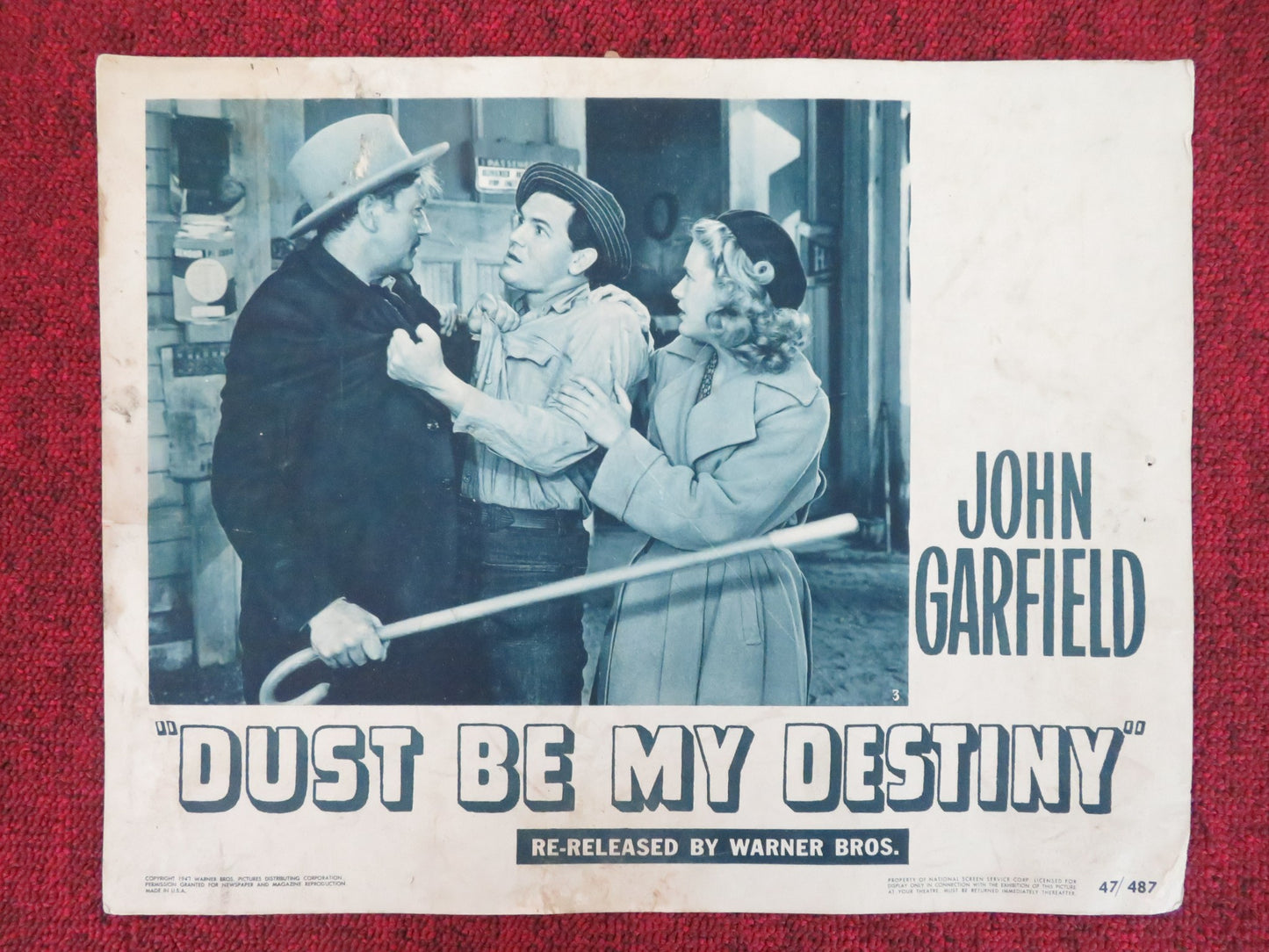 DUST BE MY DESTINY US LOBBY CARD FULL SET JOHN GARFIELD PRISCILLA LANE 1947 - Rendezvous Cinema