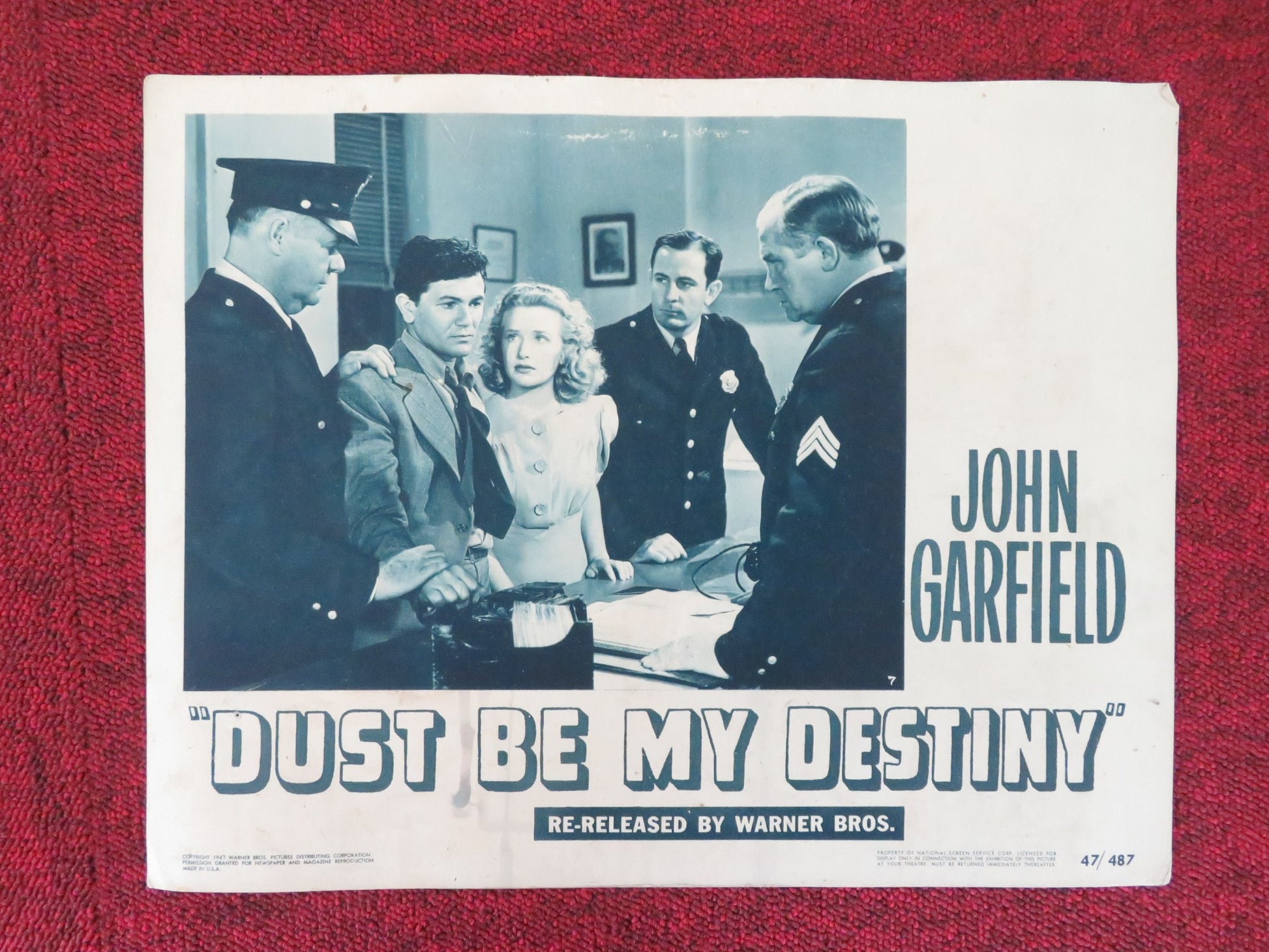 DUST BE MY DESTINY US LOBBY CARD FULL SET JOHN GARFIELD PRISCILLA LANE 1947 - Rendezvous Cinema