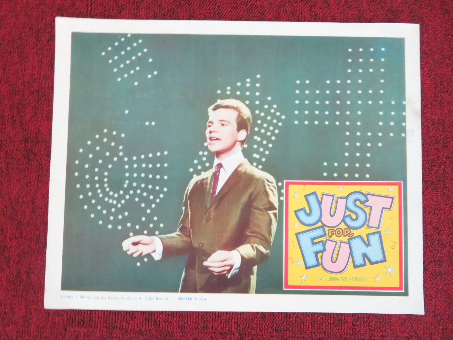 JUST FOR FUN US LOBBY CARD FULL SET BOBBY VEE THE CRICKETS 1963 - Rendezvous Cinema