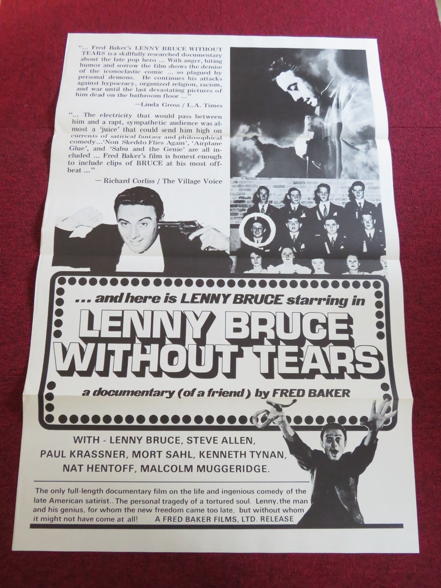 LENNY BRUCE WITHOUT TEARS US TRI FOLDED ONE SHEET ROLLED POSTER STEVE ALLEN 1972 - Rendezvous Cinema