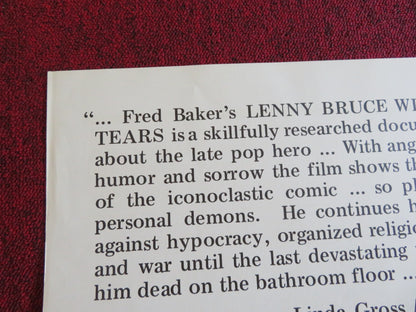 LENNY BRUCE WITHOUT TEARS US TRI FOLDED ONE SHEET ROLLED POSTER STEVE ALLEN 1972 - Rendezvous Cinema