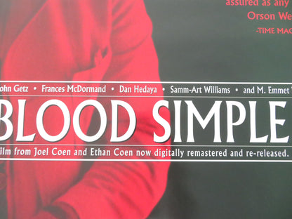 BLOOD SIMPLE US ONE SHEET ROLLED POSTER JOHN GETZ FRANCES MCDORMAND R2000 - Rendezvous Cinema