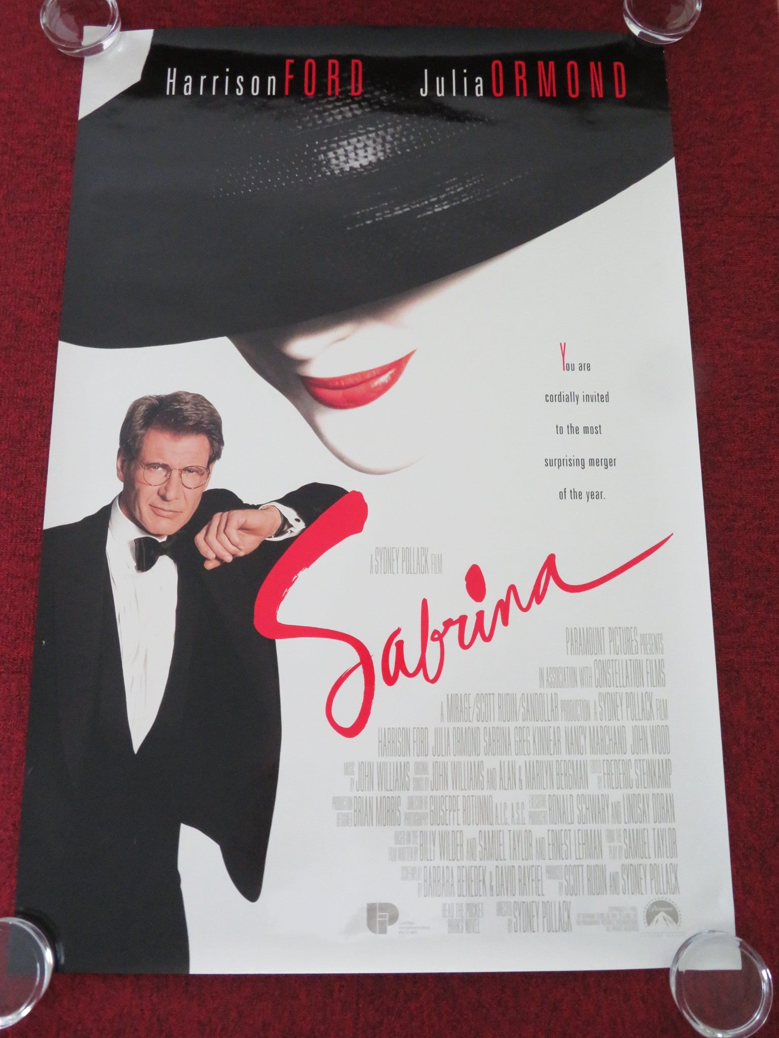 SABRINA US ONE SHEET ROLLED POSTER HARRISON FORD JULIA ORMOND 1995 - Rendezvous Cinema