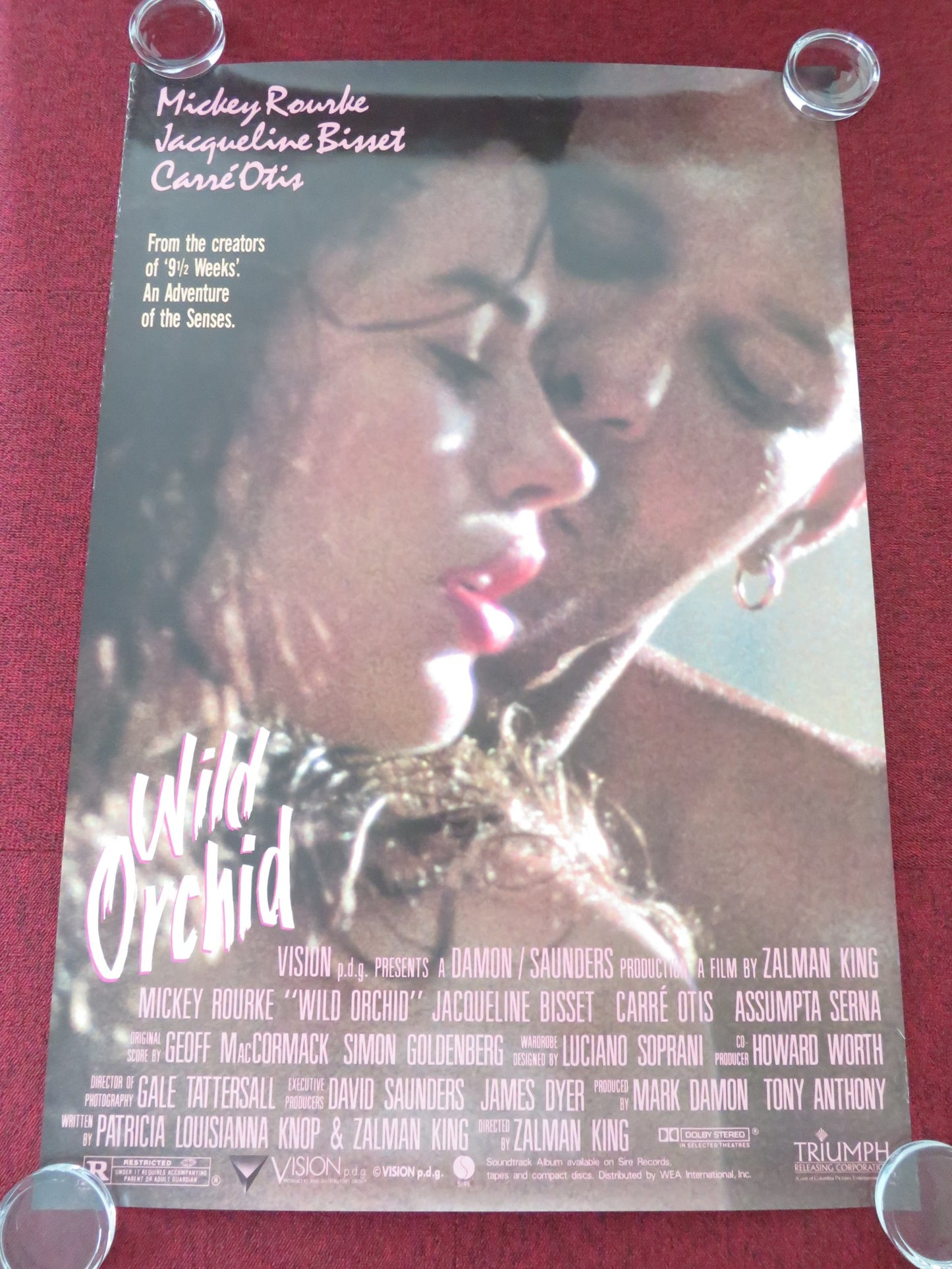 WILD ORCHID US ONE SHEET ROLLED POSTER MICKEY ROURKE JACQUELINE BISSET 1989 - Rendezvous Cinema