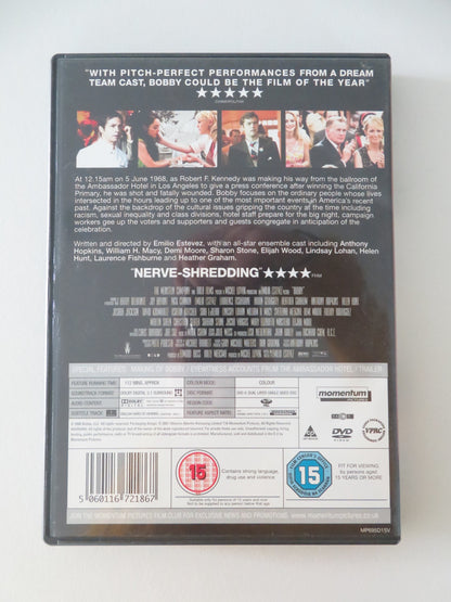 BOBBY (DVD) EMILIO ESTEVEZ HELEN HUNT ANTHONY HOPKINS 2006 REGION 2