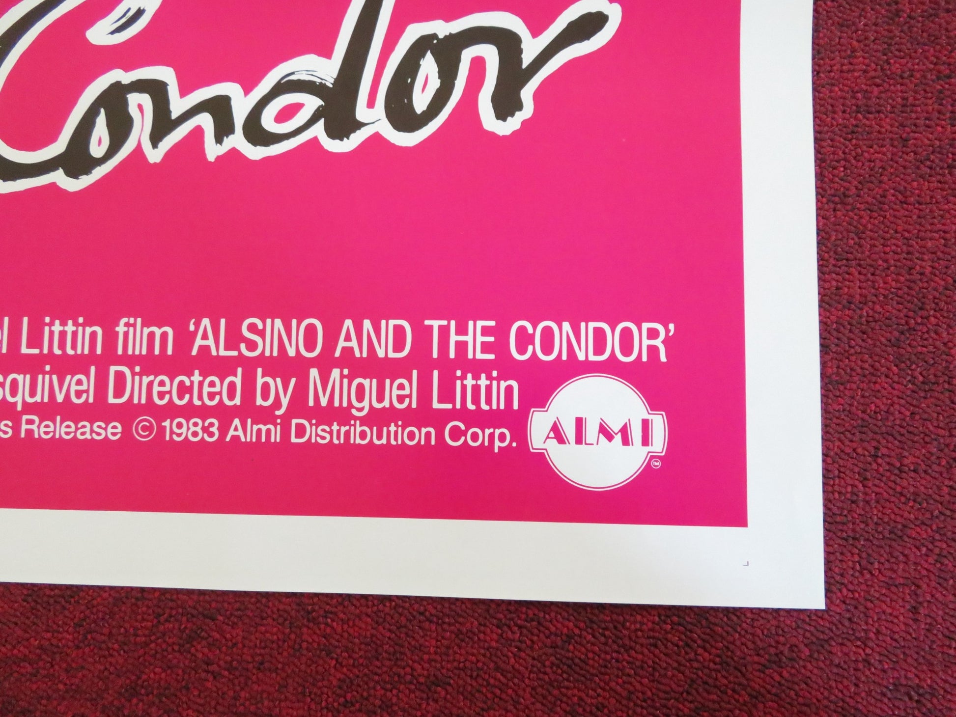 ALSINO AND THE CONDOR US TRI FOLDED ONE SHEET ROLLED POSTER DEAN STOCKWELL 1982 - Rendezvous Cinema