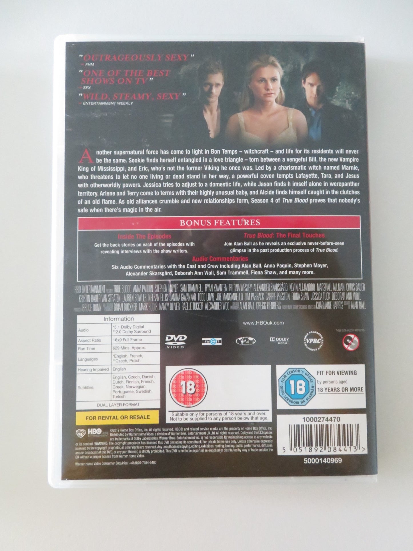 TRUE BLOOD - THE COMPLETE FOURTH SEASON (DVD) ANNA PAQUIN STEPHEN 2011 REGION 2