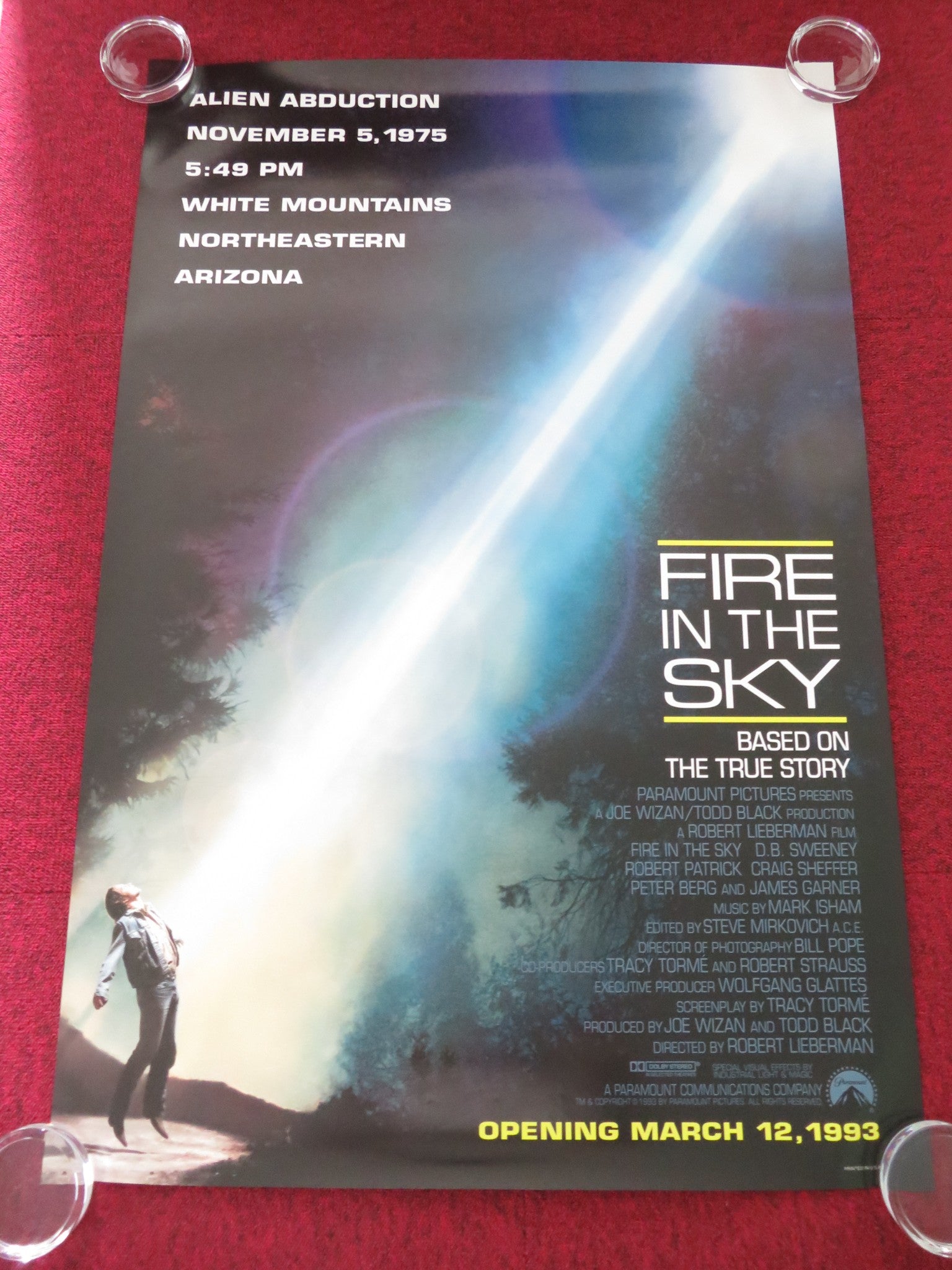 FIRE IN THE SKY US ONE SHEET ROLLED POSTER D. B. SWEENEY ROBERT PATRICK 1993 - Rendezvous Cinema