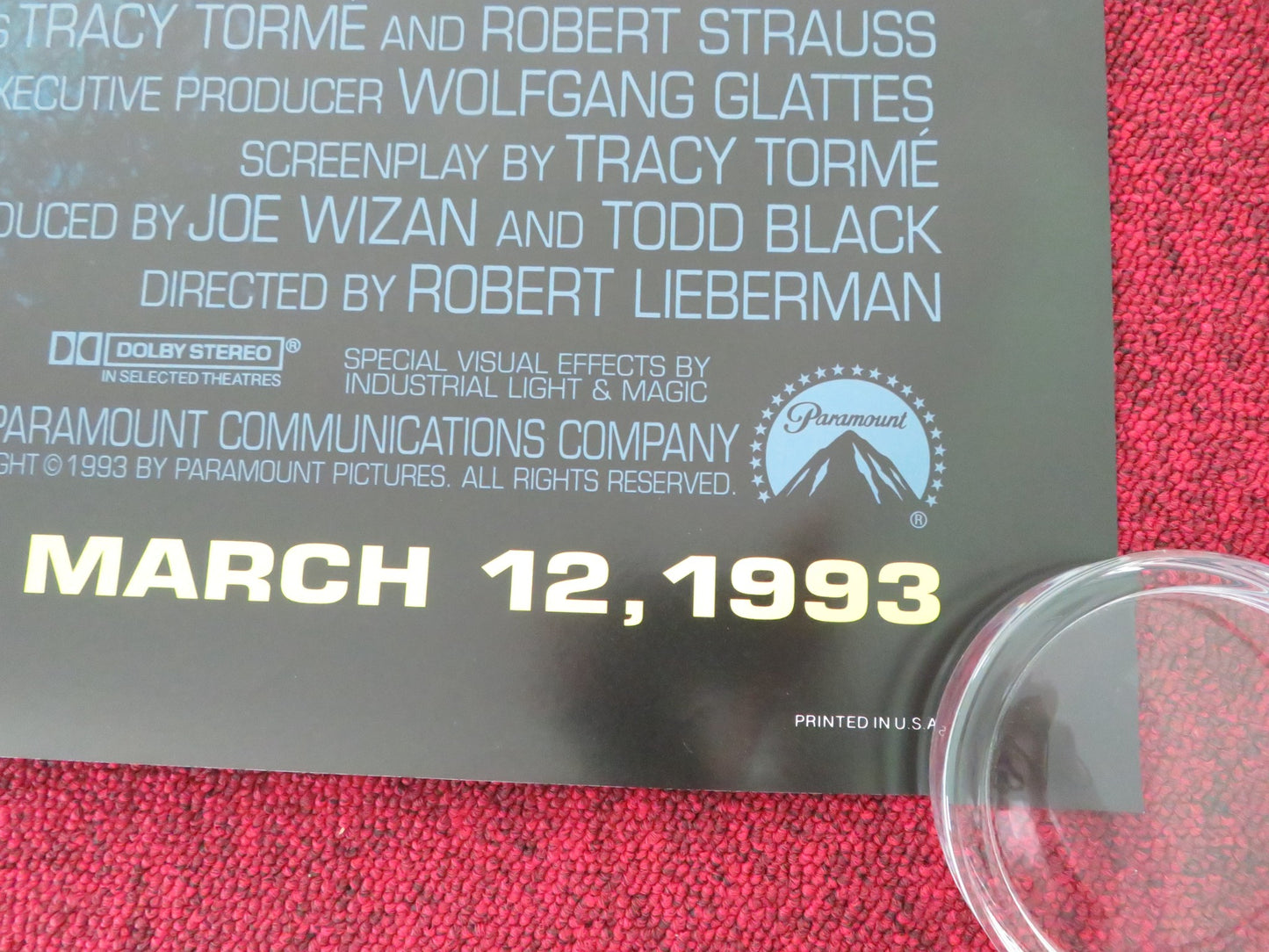 FIRE IN THE SKY US ONE SHEET ROLLED POSTER D. B. SWEENEY ROBERT PATRICK 1993 - Rendezvous Cinema