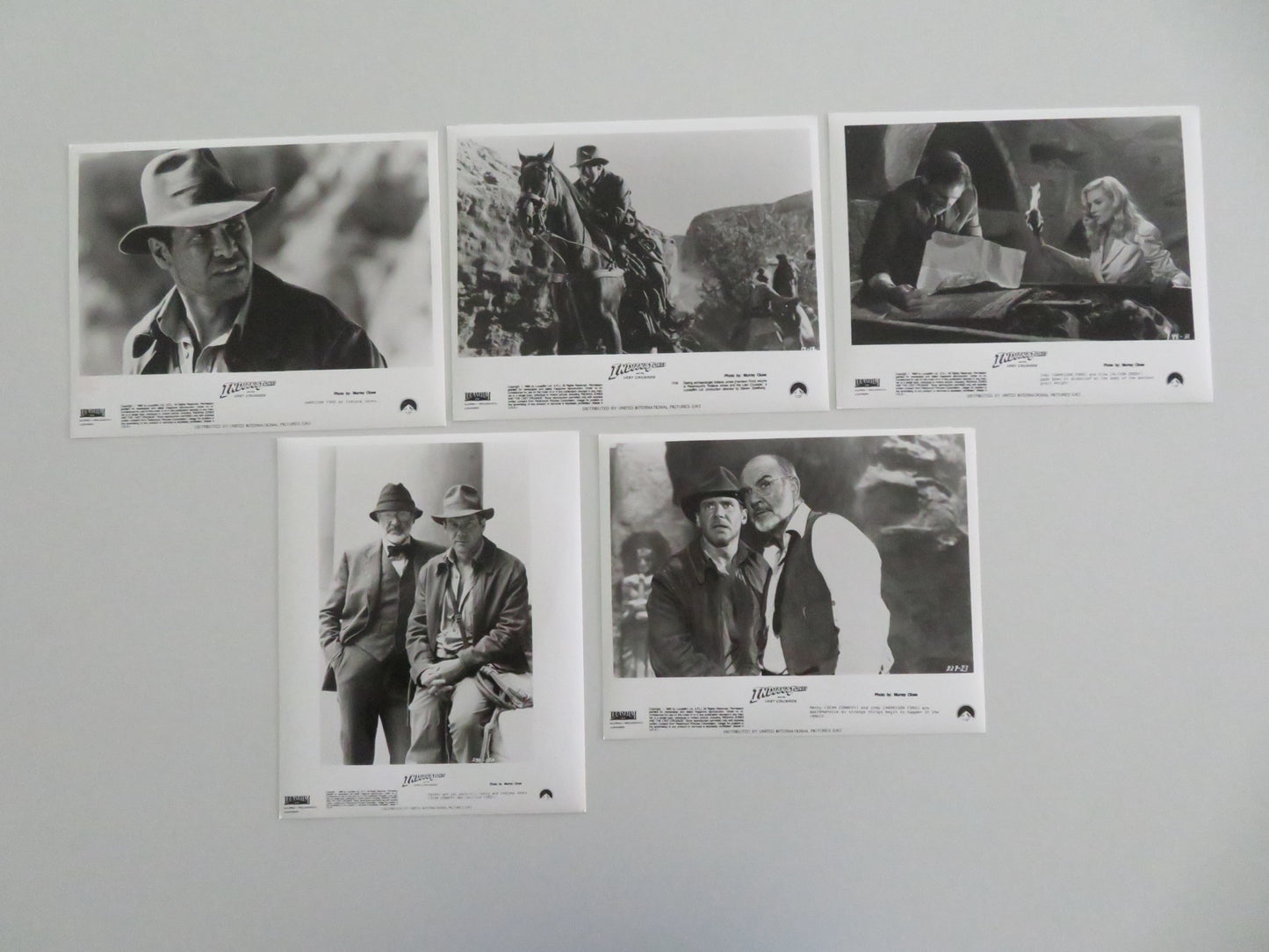 INDIANA JONES AND THE LAST CRUSADE MOVIE STILL PHOTO LOT OF 5 HARRISON FORD 1989