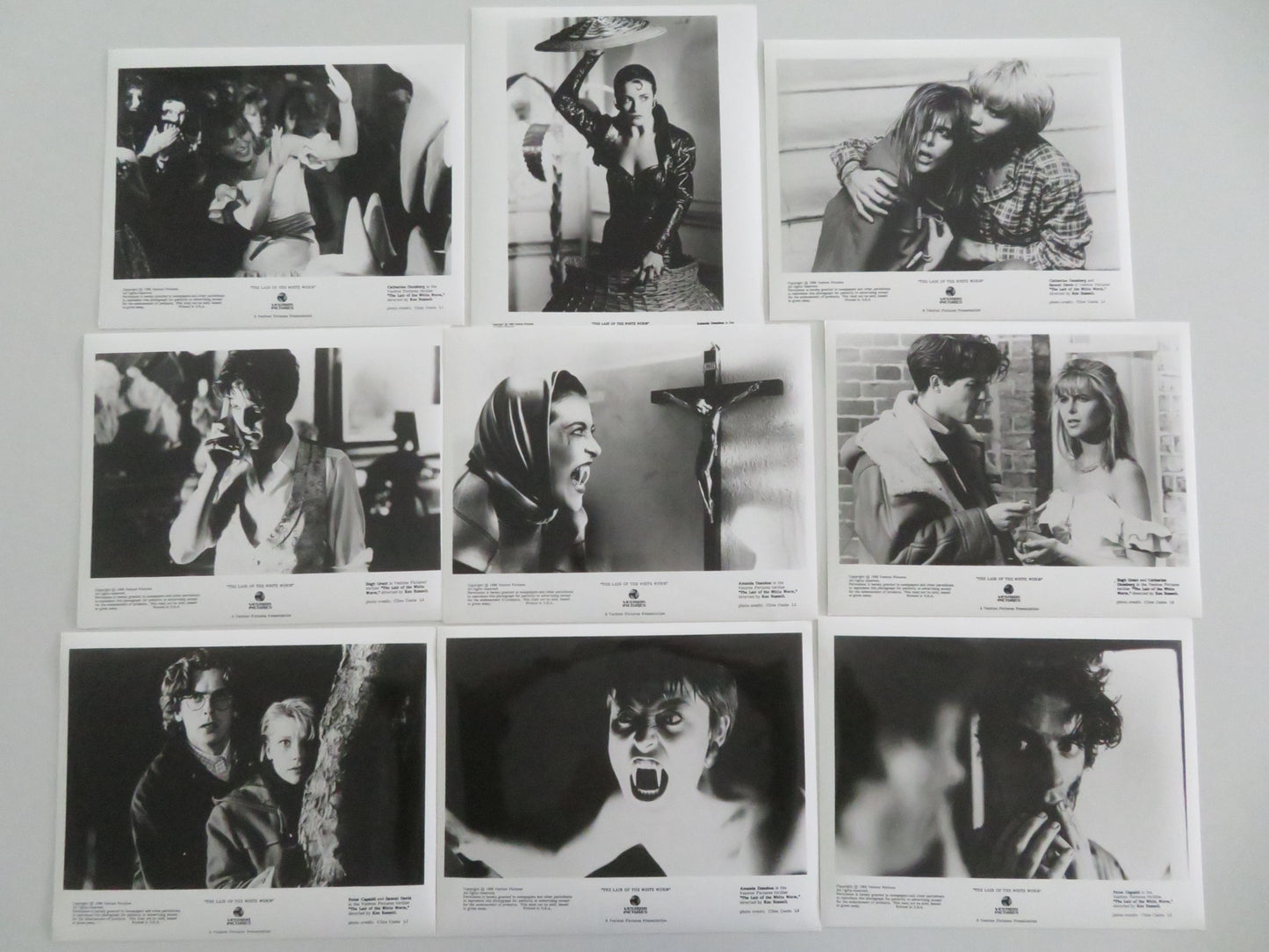 THE LAIR OF THE WHITE WORM MOVIE STILL PHOTO LOT OF 9 HUGH GRANT A. DONOHOE 1988