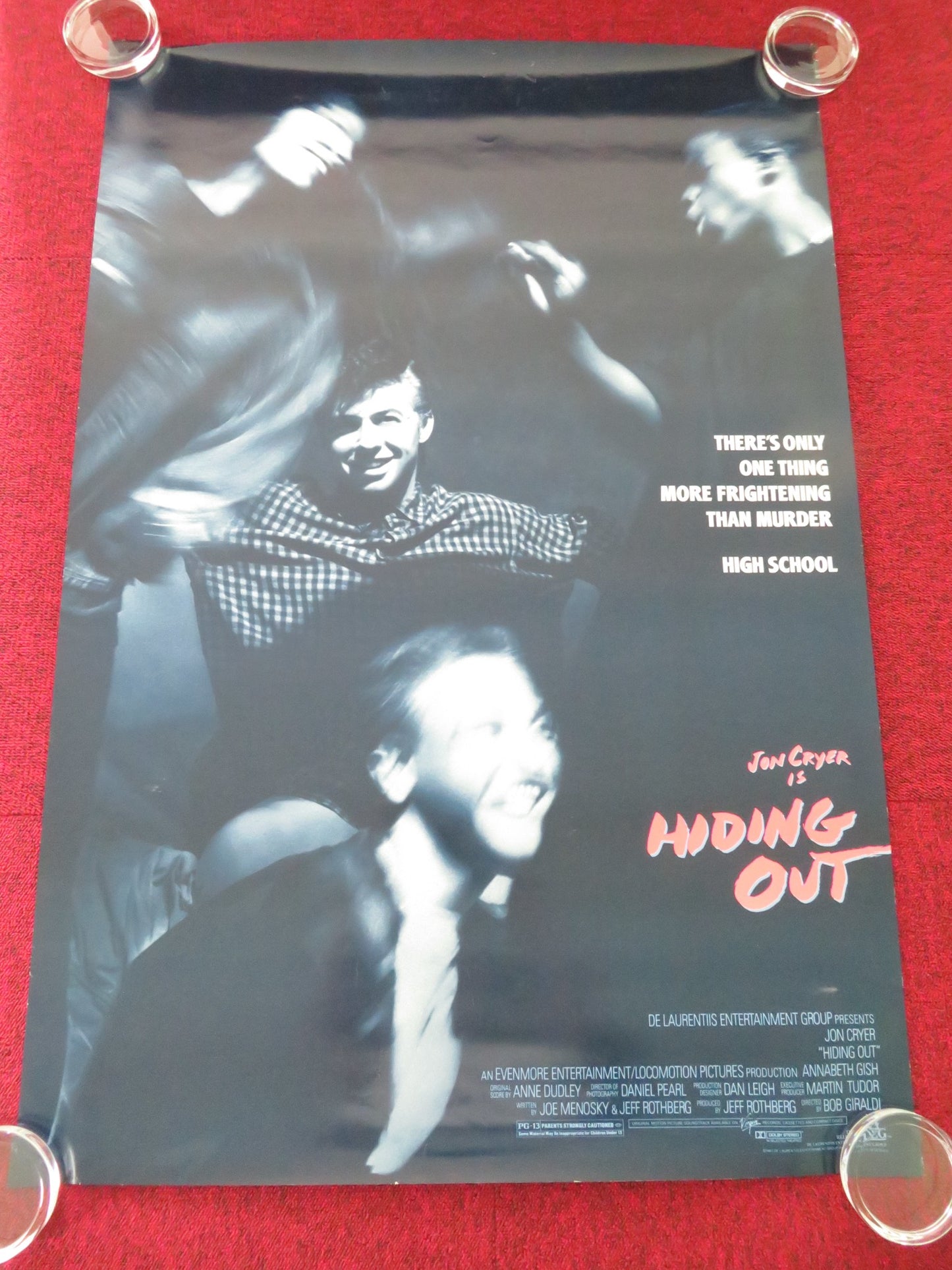 HIDING OUT US ONE SHEET ROLLED POSTER JON CRYER KEITH COOGAN 1987 - Rendezvous Cinema