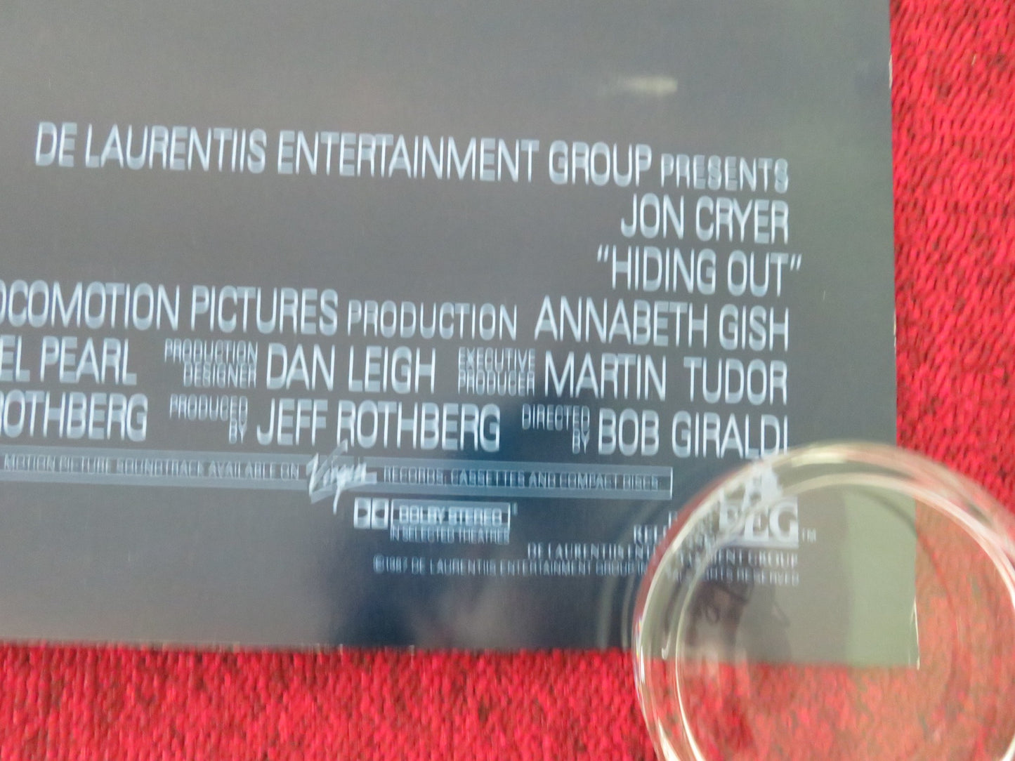 HIDING OUT US ONE SHEET ROLLED POSTER JON CRYER KEITH COOGAN 1987 - Rendezvous Cinema